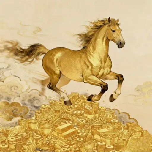 马践踏了一堆金子