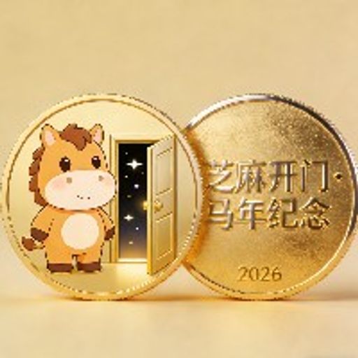芝麻开门马年纪念币
