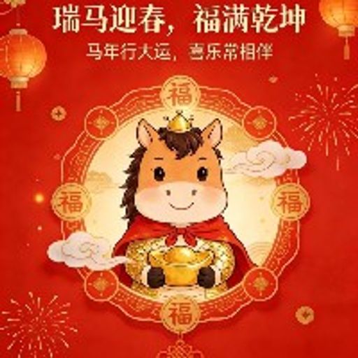 瑞马迎春福满乾坤